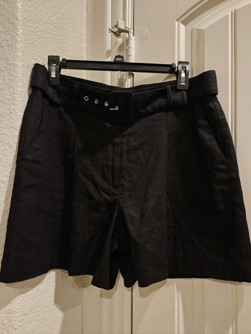 Nine West Black Dress Shorts with Belt, Size Medium
